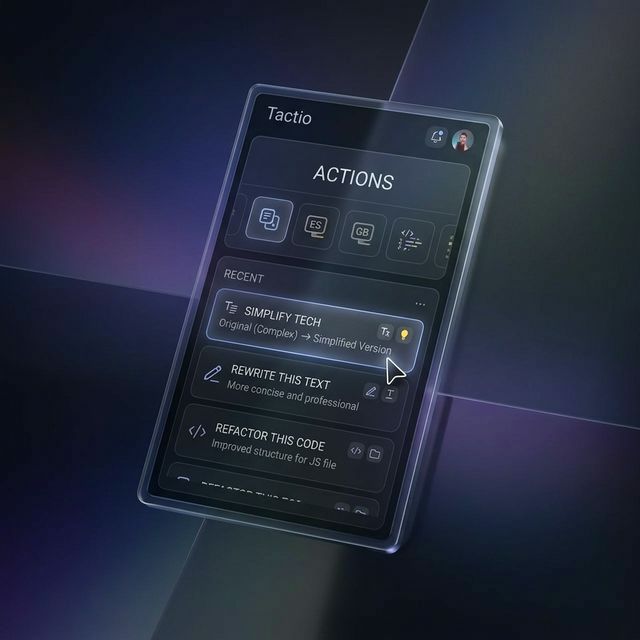 Tactio App Mockup